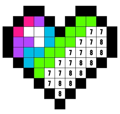 Color by number: heart 